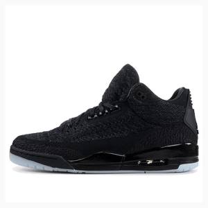 Nike Flyknit Anthracite Basketskor Air Jordan 3 Herr Svarta | JD-560WZ