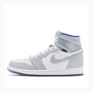 Nike HI Zoom Air Racer Basketskor Air Jordan 1 Herr Vita Blå | JD-039LF