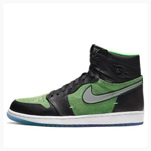 Nike HI Zoom Air Rage Basketskor Air Jordan 1 Herr Gröna Svarta | JD-458QI