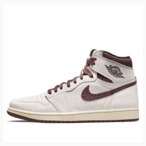 Nike High OG A Ma Maniere Basketskor Air Jordan 1 Herr Bruna Vita | JD-368EG