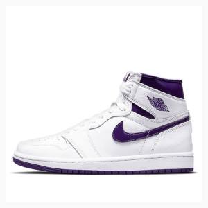 Nike High OG Court Basketskor Air Jordan 1 Dam Vita Lila | JD-168KC