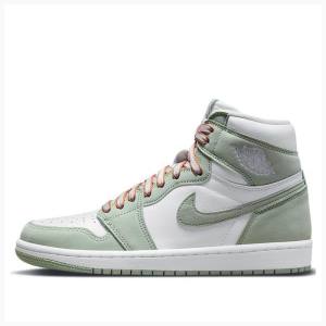 Nike High OG Seafoam Basketskor Air Jordan 1 Dam Vita Gröna | JD-396QG