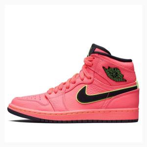 Nike High PREM Hot Punch Basketskor Air Jordan 1 Dam Röda Svarta | JD-723GZ