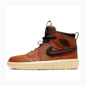 Nike High React Dark Russet Basketskor Air Jordan 1 Herr Bruna | JD-176YK