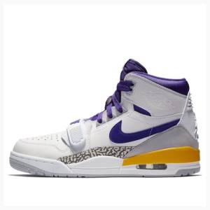 Nike Legacy 312 Lakers Basketskor Air Jordan Herr Vita Lila | JD-269DA