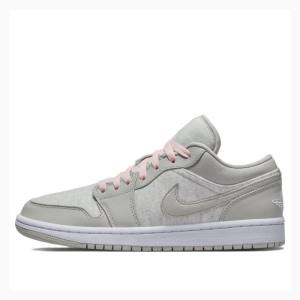 Nike Low Bomull Fleece Sneakers Air Jordan 1 Dam Grå | JD-896KA