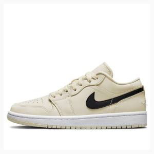 Nike Low Creamy Coconut Milk Sneakers Air Jordan 1 Dam Grädde Svarta | JD-654HQ