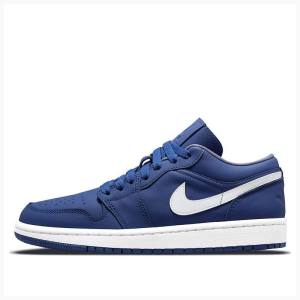 Nike Low Deep Royal Sneakers Air Jordan 1 Dam Blå Vita | JD-716JS