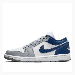 Nike Low LA Dodgers Sneakers Air Jordan 1 Dam Blå Grå | JD-419ZQ