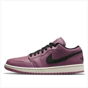 Nike Low Magenta Sneakers Air Jordan 1 Dam Svarta Lila | JD-984HB