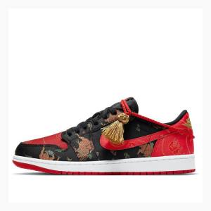 Nike Low OG Chinese New Year Sneakers Air Jordan 1 Herr Svarta Vita Röda | JD-027ZF