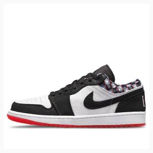 Nike Low Quai 54 Sneakers Air Jordan 1 Herr Vita Svarta Röda | JD-973PE