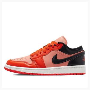 Nike Low SE Crimson Bliss Sneakers Air Jordan 1 Dam Röda Svarta | JD-395GN