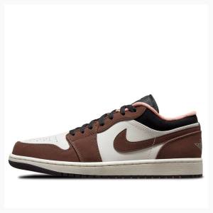 Nike Low SE Mocha Sneakers Air Jordan 1 Herr Vita Bruna | JD-904CU