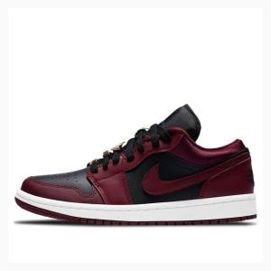 Nike Low Sneakers Air Jordan 1 Dam Röda Svarta | JD-128QL