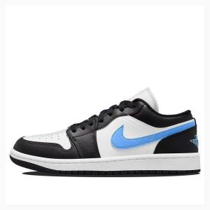 Nike Low Sneakers Air Jordan 1 Dam Vita Svarta Blå | JD-174IS