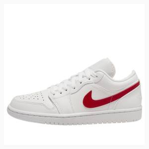 Nike Low Sneakers Air Jordan 1 Dam Vita Röda | JD-382WP