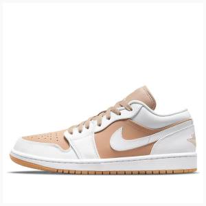 Nike Low Sneakers Air Jordan 1 Herr Vita Beige | JD-326VE