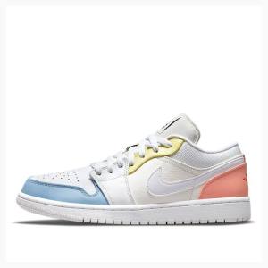 Nike Low To My First Coach Sneakers Air Jordan 1 Herr Gula Blå Rosa | JD-983ZM