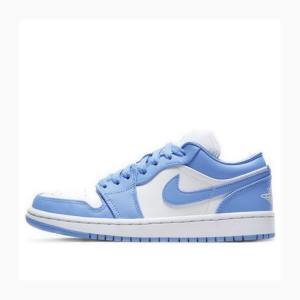 Nike Low UNC UNC Sneakers Air Jordan 1 Dam Blå | JD-715DU