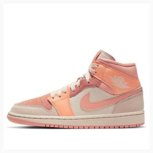 Nike Mid Apricot (W) Basketskor Air Jordan 1 Dam Orange | JD-954SA