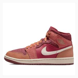 Nike Mid Basketskor Air Jordan 1 Dam Röda | JD-317TC