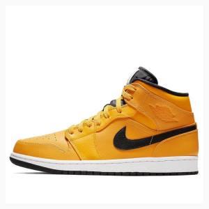 Nike Mid Basketskor Air Jordan 1 Herr Guld | JD-214FI