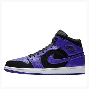 Nike Mid Basketskor Air Jordan 1 Herr Svarta Lila | JD-120LP