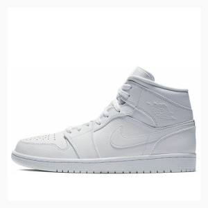 Nike Mid Basketskor Air Jordan 1 Herr Vita | JD-429UT