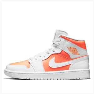 Nike Mid Bright Citrus (W) Basketskor Air Jordan 1 Dam Orange | JD-745FS