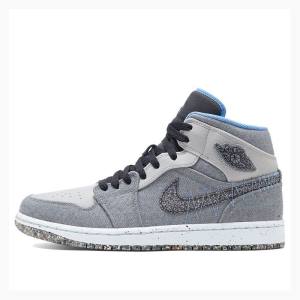 Nike Mid Crater Basketskor Air Jordan 1 Herr Grå Svarta Blå | JD-456FL