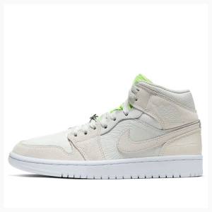 Nike Mid Ghost Basketskor Air Jordan 1 Dam Grå | JD-821NW