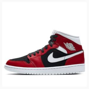 Nike Mid Gym Basketskor Air Jordan 1 Dam Röda Svarta | JD-921EU