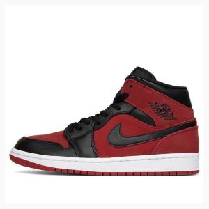 Nike Mid Gym Basketskor Air Jordan 1 Herr Röda | JD-682FE