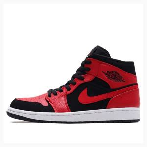 Nike Mid Gym Red Basketskor Air Jordan 1 Herr Röda Svarta | JD-905PK