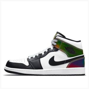 Nike Mid Heat Reactive Basketskor Air Jordan 1 Herr Vita Svarta | JD-324YM