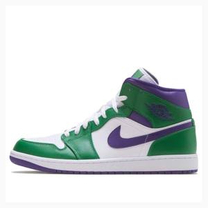 Nike Mid Hulk Basketskor Air Jordan 1 Herr Gröna Lila | JD-480LF