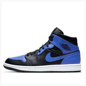 Nike Mid Hyper Royal Basketskor Air Jordan 1 Herr Blå Svarta | JD-241RV