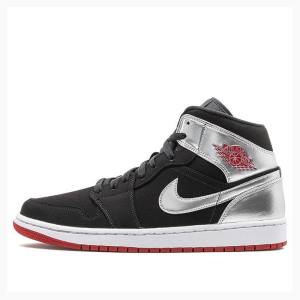 Nike Mid Johnny Kilroy Basketskor Air Jordan 1 Herr Svarta Silver | JD-074GJ