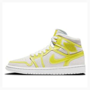 Nike Mid LX(W) Basketskor Air Jordan 1 Dam Vita Gula | JD-869RC