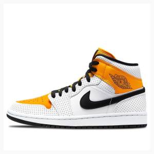 Nike Mid Perforated – Basketskor Air Jordan 1 Dam Guld Svarta | JD-614UT