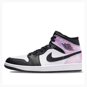 Nike Mid SE Amethyst Wave Basketskor Air Jordan 1 Herr Vita Svarta Rosa | JD-265JS