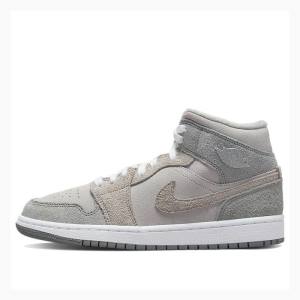 Nike Mid SE Basketskor Air Jordan 1 Dam Grå | JD-570WS