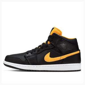 Nike Mid SE Basketskor Air Jordan 1 Herr Svarta Guld | JD-150DU