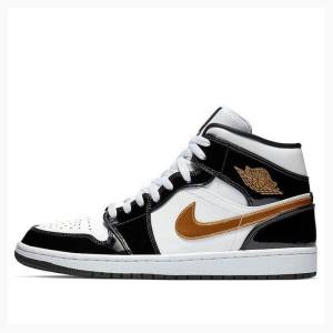 Nike Mid SE Basketskor Air Jordan 1 Herr Svarta Guld | JD-732NH