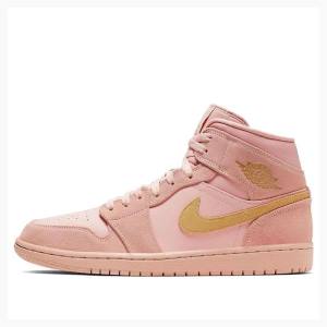 Nike Mid SE Basketskor Air Jordan 1 Herr Korall Guld | JD-852QJ