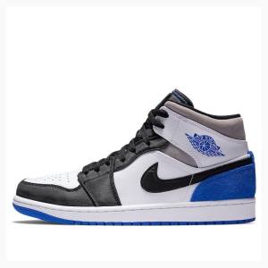 Nike Mid SE Basketskor Air Jordan 1 Herr Svarta Vita Blå | JD-910UB