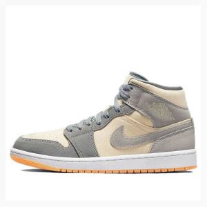 Nike Mid SE Coconut Milk Basketskor Air Jordan 1 Herr Vita Blå | JD-653RD