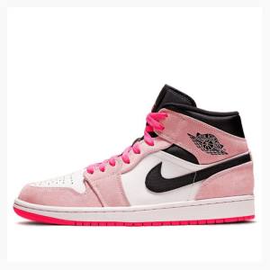 Nike Mid SE Crimson Tint Hyper Basketskor Air Jordan 1 Herr Rosa | JD-301UX