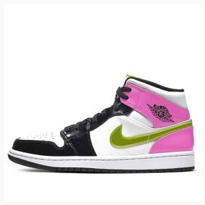 Nike Mid SE 'Cyber Active Fuchsia' Basketskor Air Jordan 1 Herr Vita Guld Lila | JD-925CL